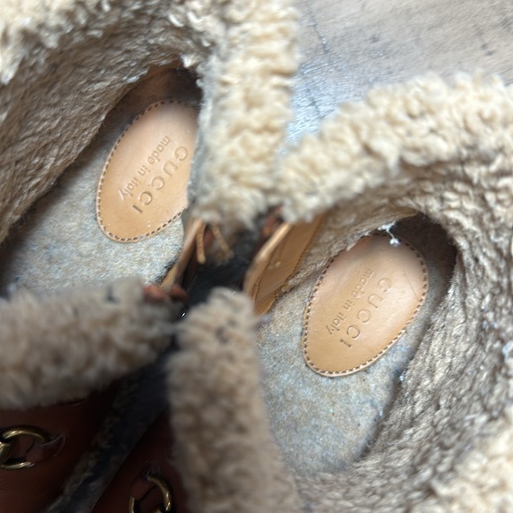 Gucci Leather and Shearling Boots - Picture 4 of 6